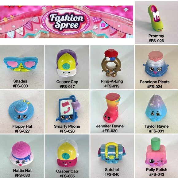 Shopkins Fashion Spree Lot - 13 Figures, Hats, Shoes, Bags & Checklist! - Picture 1 of 3